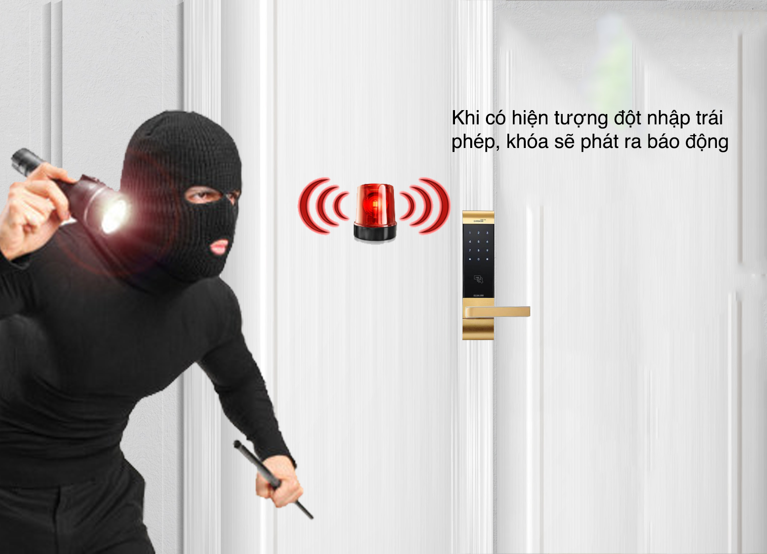 KHÓA ĐIỆN TỬ THẺ TỪ GATEMAN V300 FH tích hợp báo động đột nhập