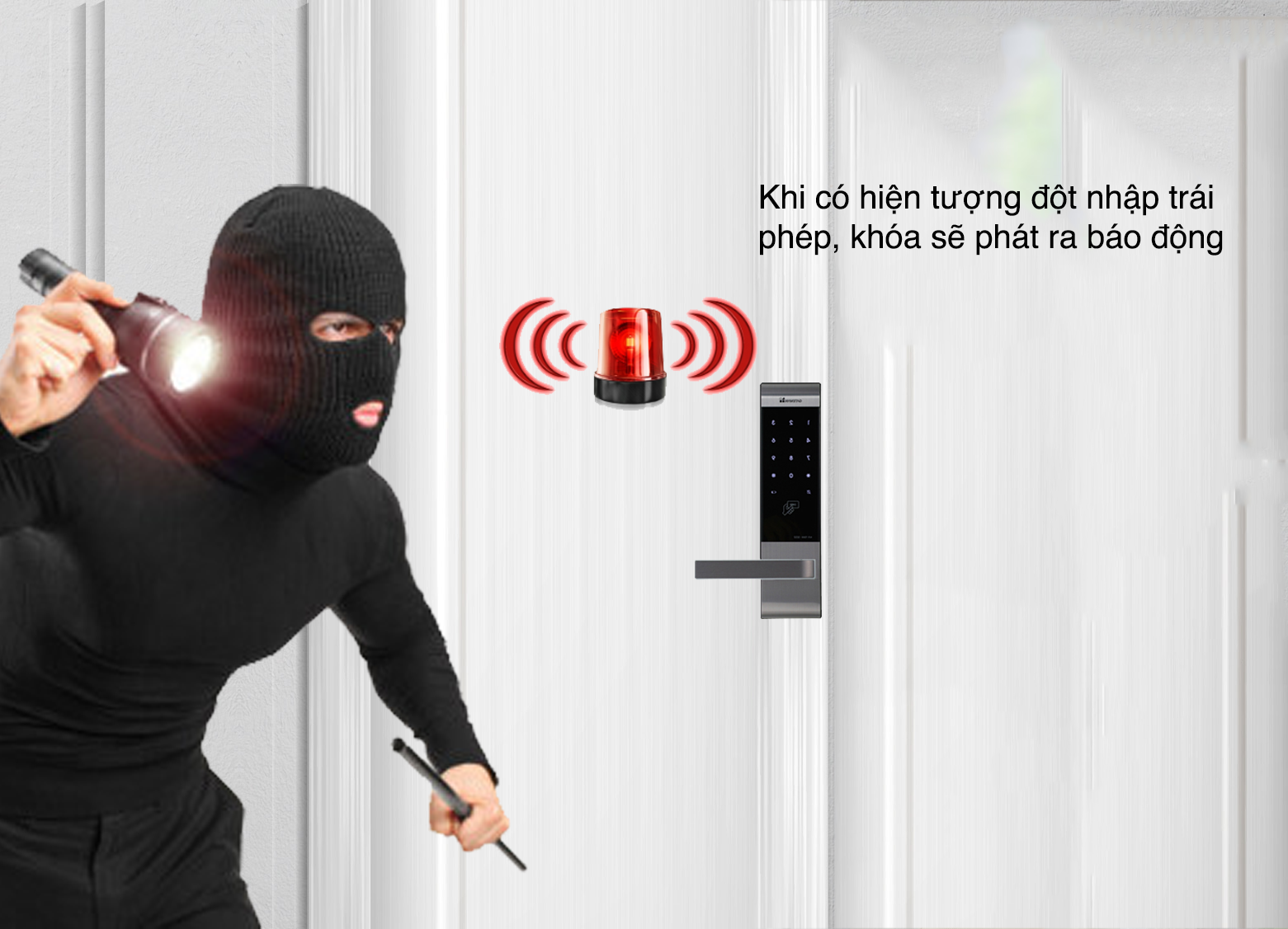 KHÓA CỬA ĐIỆN TỬ GATEMAN V100 tích hợp báo động đột nhập