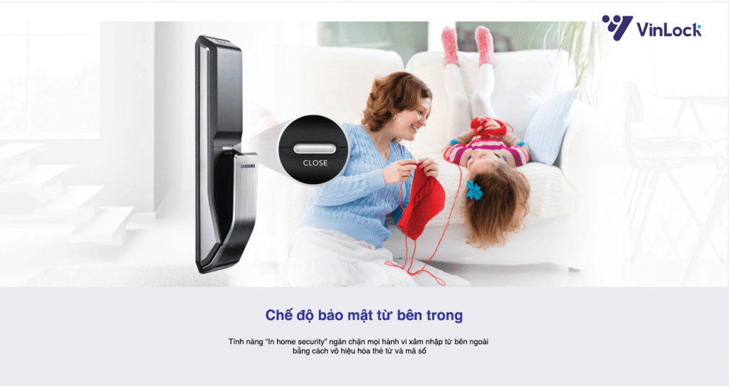 chế độ khóa trái trong của khóa SAMSUNG SHS P718 BRONZE