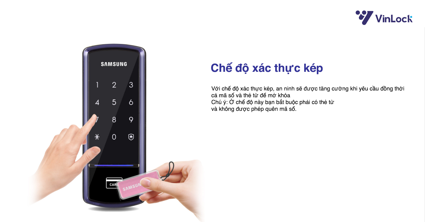 chế độ xác thực kép trên KHÓA CỬA ĐIỆN TỬ SAMSUNG SHS 1321