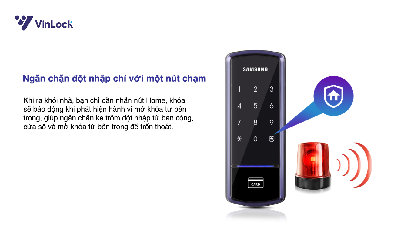 bật tính năng cảnh báo trên KHÓA CỬA ĐIỆN TỬ SAMSUNG SHS 1321