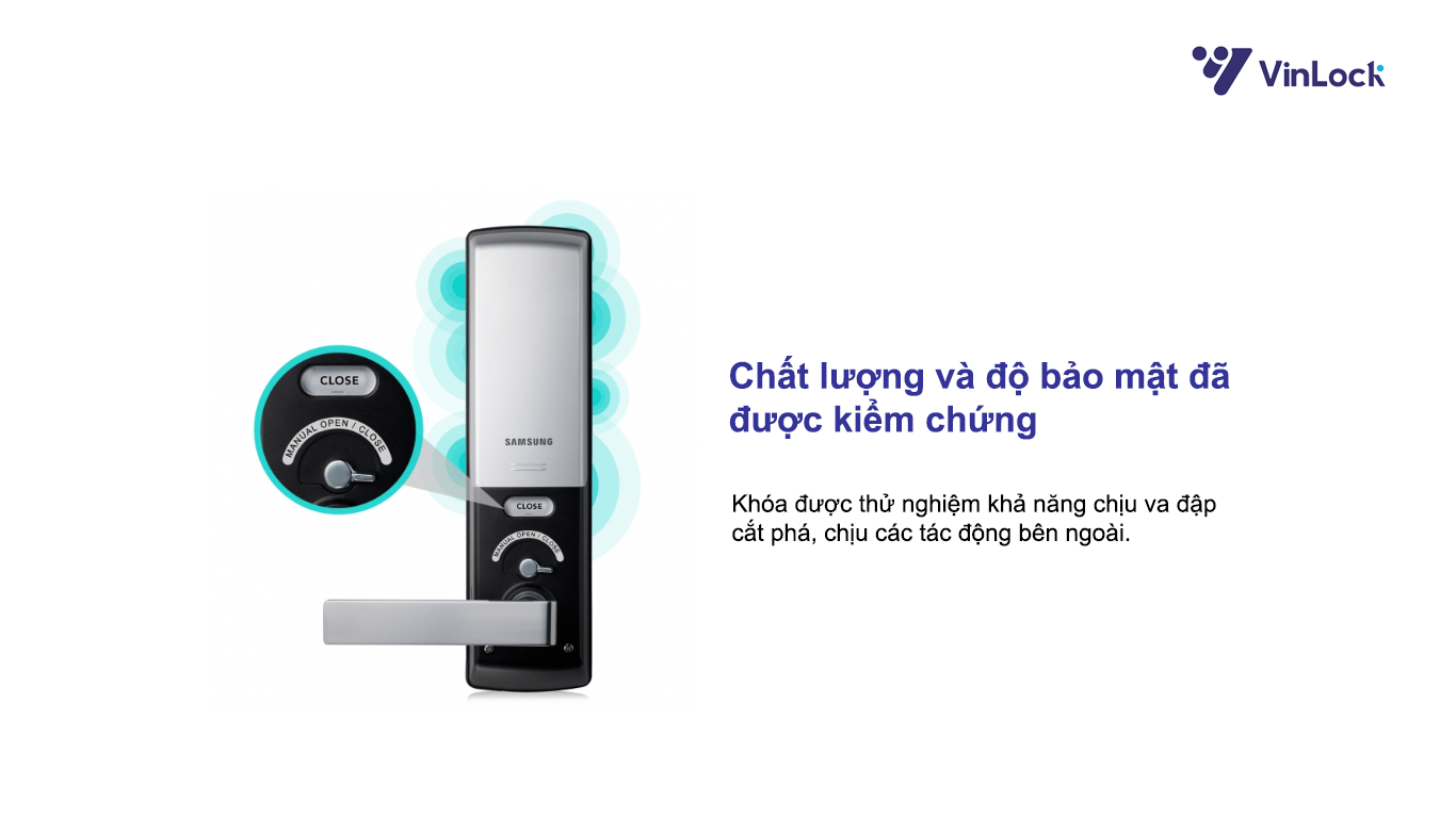 KHÓA CỬA TAY NẮM SAMSUNG SHP DH525 MK/EN chất lượng bền bỉ