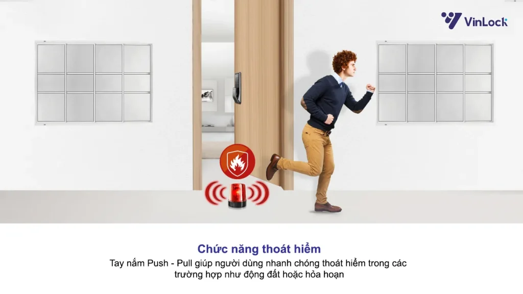 KHÓA CỬA ĐIỆN TỬ SAMSUNG SHS P717 LMG/EN 12 tính năng thoát hiểm KHÓA CỬA ĐIỆN TỬ SAMSUNG SHS P717 LMG-EN 2