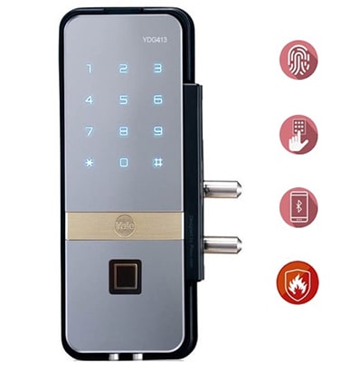 CHỌN KHÓA VÂN TAY TỐT NHẤT CHO CỬA KÍNH 9 KHÓA VÂN TAY CỬA KÍNH 2 CÁNH YALE YDG 413 - 4 tính năng cao cấp
