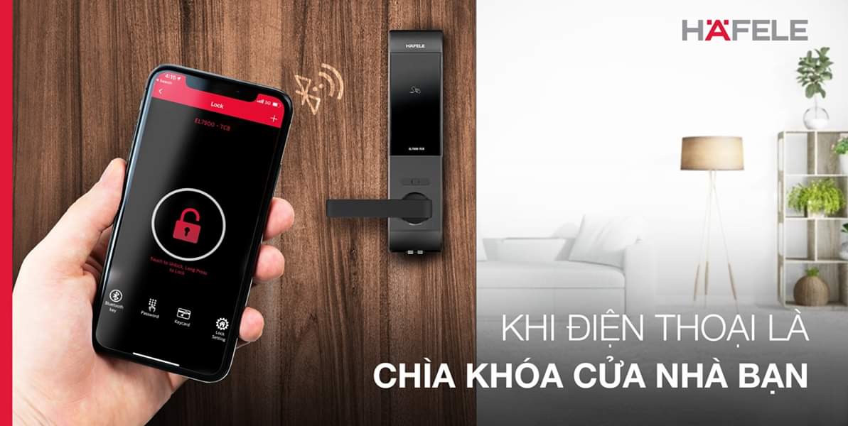 mở KHÓA ĐIỆN TỬ HAFELE EL7900-TCB bằng smartphone