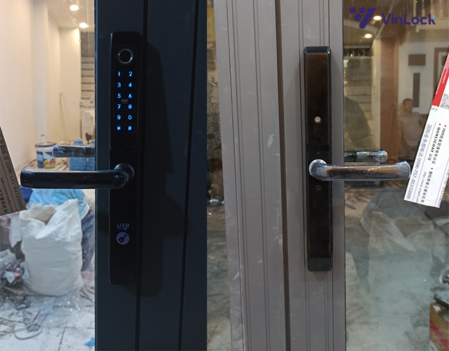 Khóa cửa vân tay Akita Black lắp đặt tại ngách 457 – 23, CMT 8