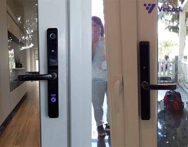 Khóa từ vân tay Akita Black lắp đặt tại KDC MELOSA, Đường 8, Quận 9