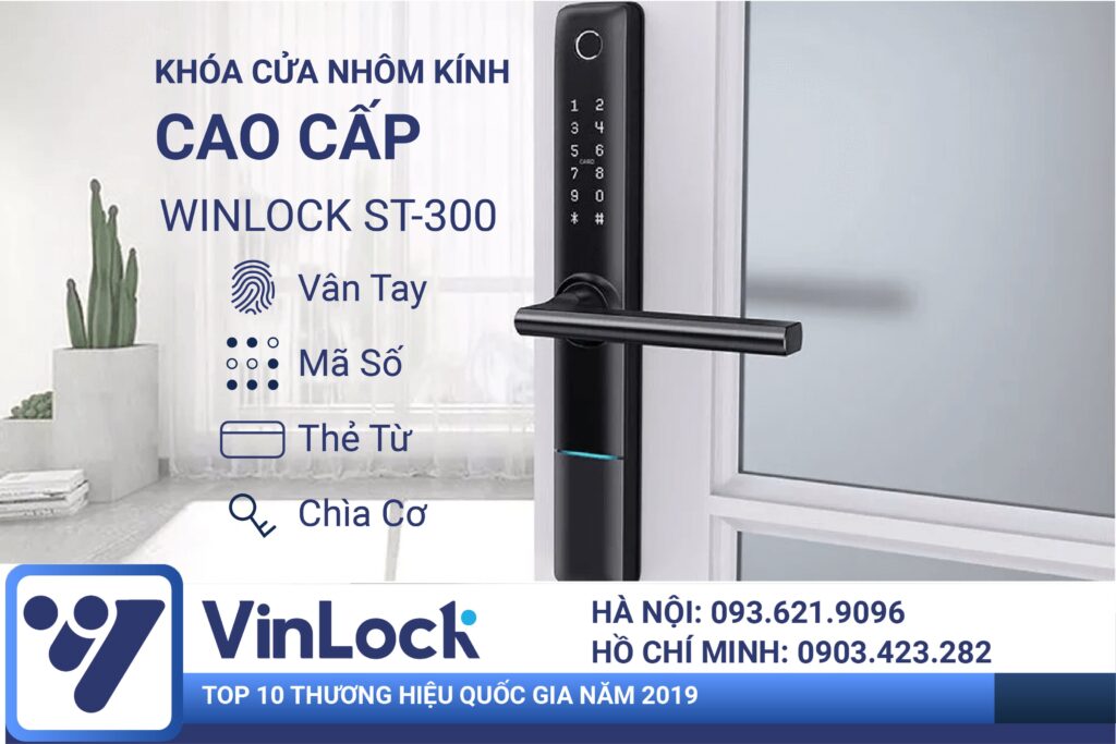 khóa cửa điện tử nhôm kính winlock ST300