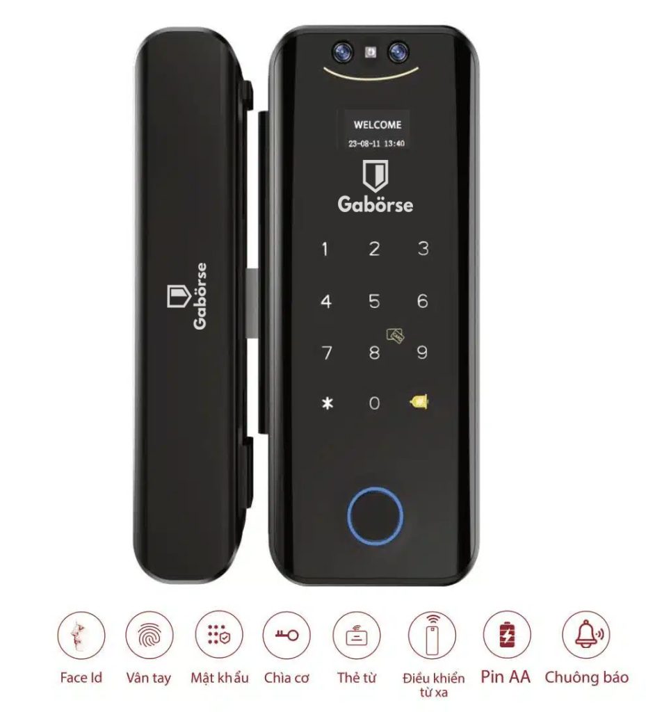 Khóa cửa kính Face ID Gabörse GE-718K 2 Khóa cửa kính Face ID Gabörse GE-718K